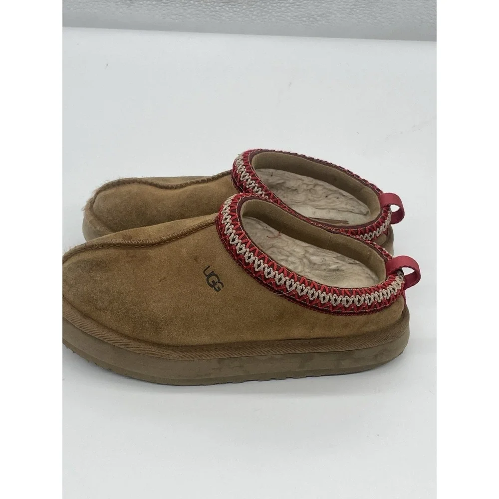 UGG Kid's Tazz Slippers Shoes Sz 2 Sand Tan Clogs Slip On Casual Comfy Girls